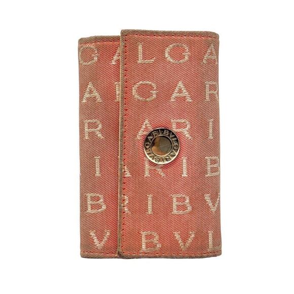 BVLGARI Mania Canvas Leather Key Holder
